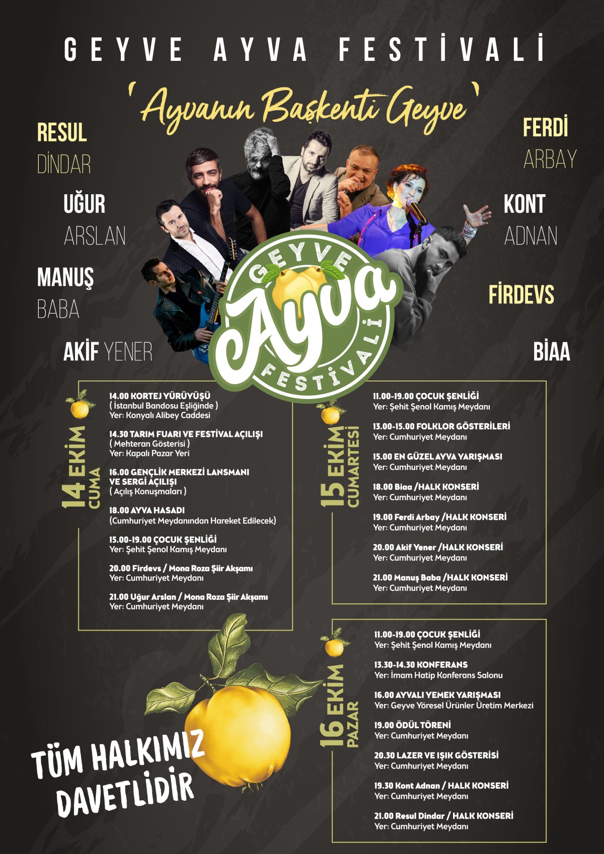 Ayva’nın başkenti Geyve’de festival başlıyor
