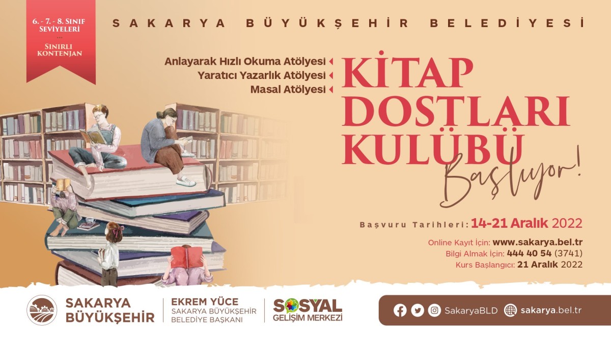 .Kitap Dostları Kulübü için kayıtlar başladı