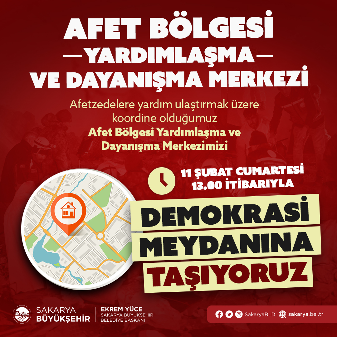 Büyükşehir:Yardım merkezimizi  Demokrasi Meydanına taşıyoruz
