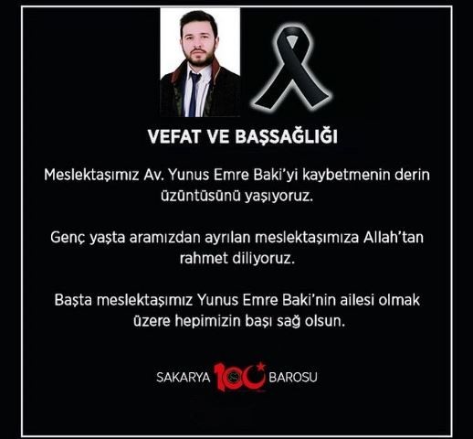 Genç Avukat Yunus Emre Baki, dua ve gözyaşları ile toprağa verildi