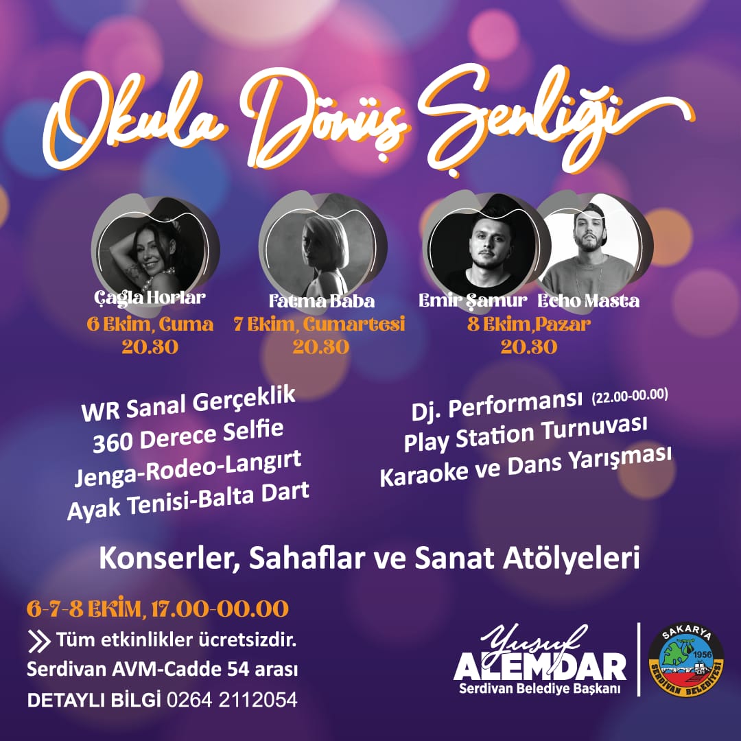 Serdivan Okula Dönüş Şenliği Başlıyor