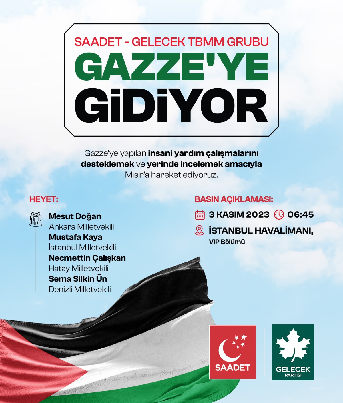 Saadet Partili Vekiller Gazze İçin Yola Çıktı