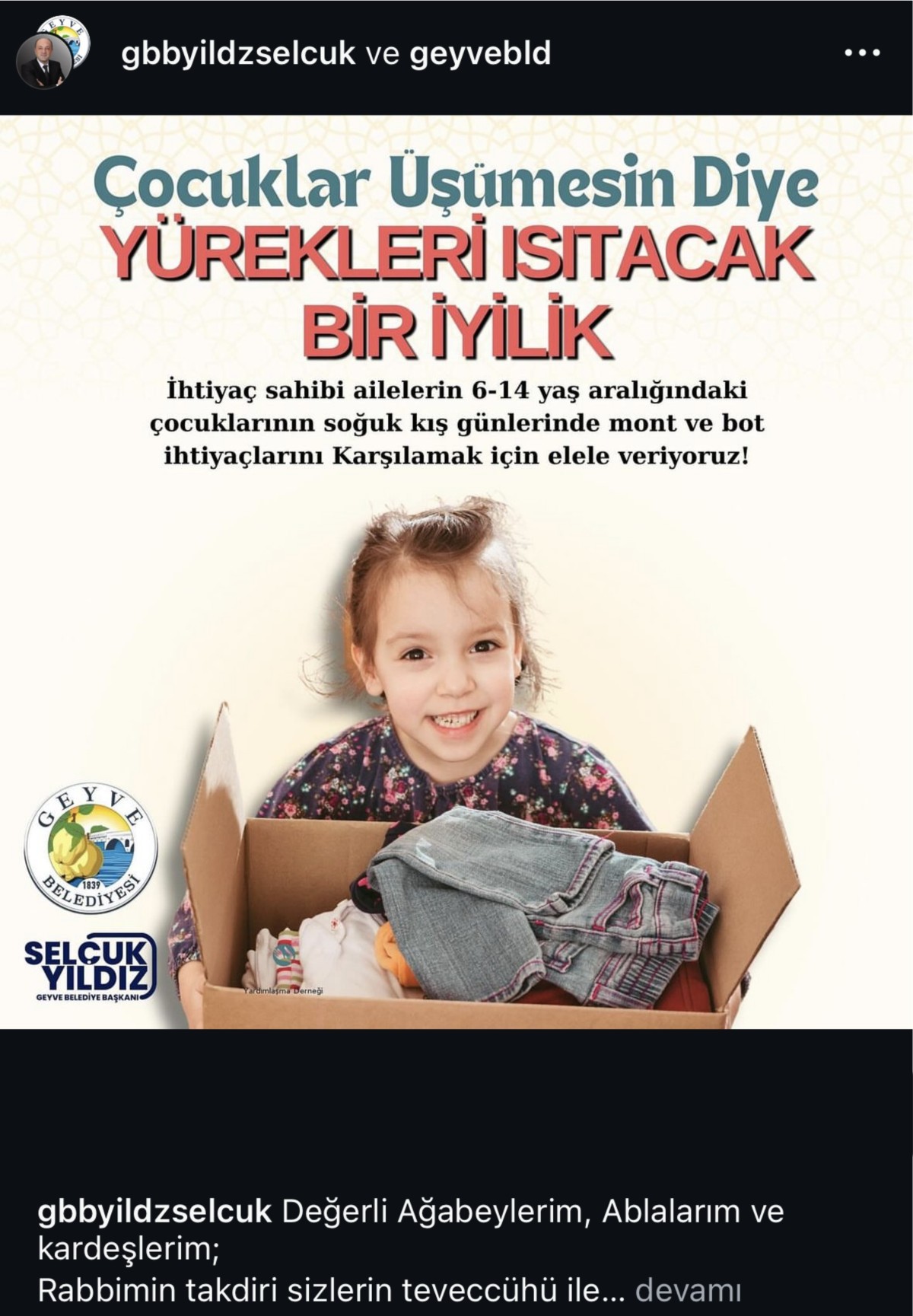 BAŞKAN YILDIZ’DAN YÜREKLERİ ISITACAK ÇAĞRI