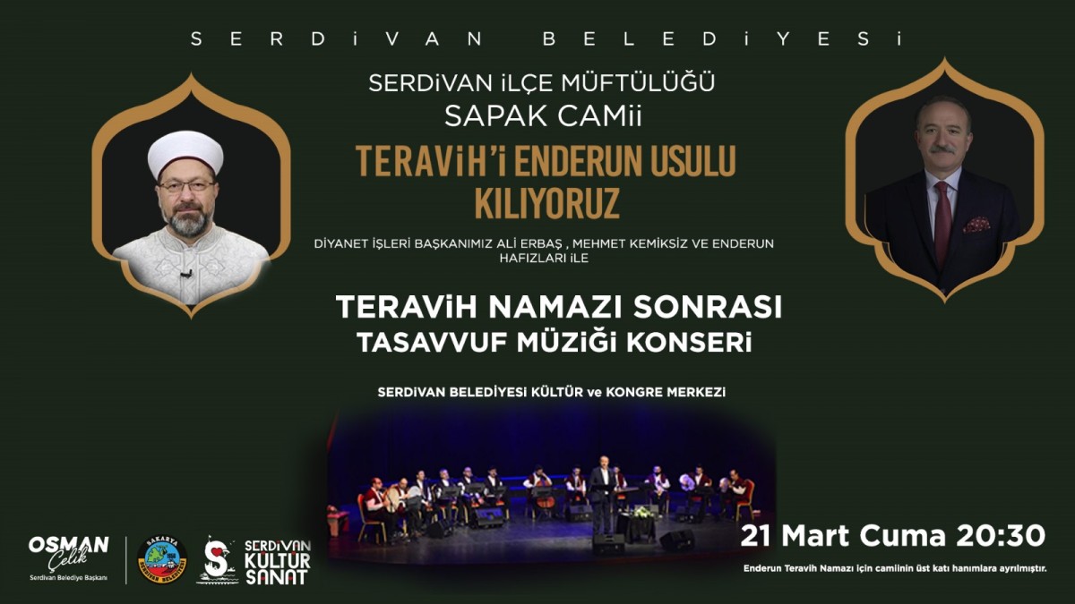 Serdivan’da Prof. Dr. Ali Erbaş ile Enderun Usulü Teravih Namazı
