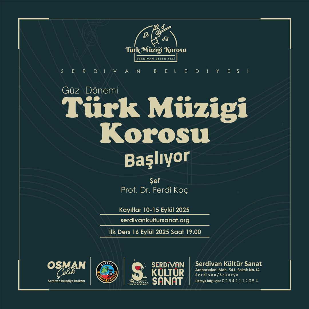 Serdivan Belediyesi Türk Müziği Korosu Güz Dönemi Kayıtları Başlıyor