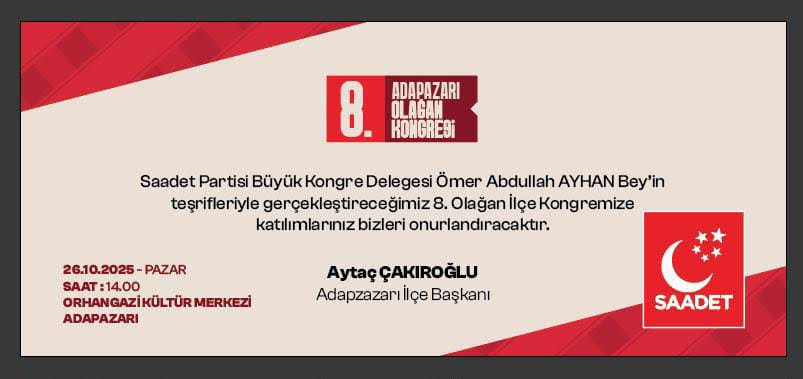 Saadet Partisi Adapazarı’nda 8. Olağan İlçe Kongresine Hazırlanıyor