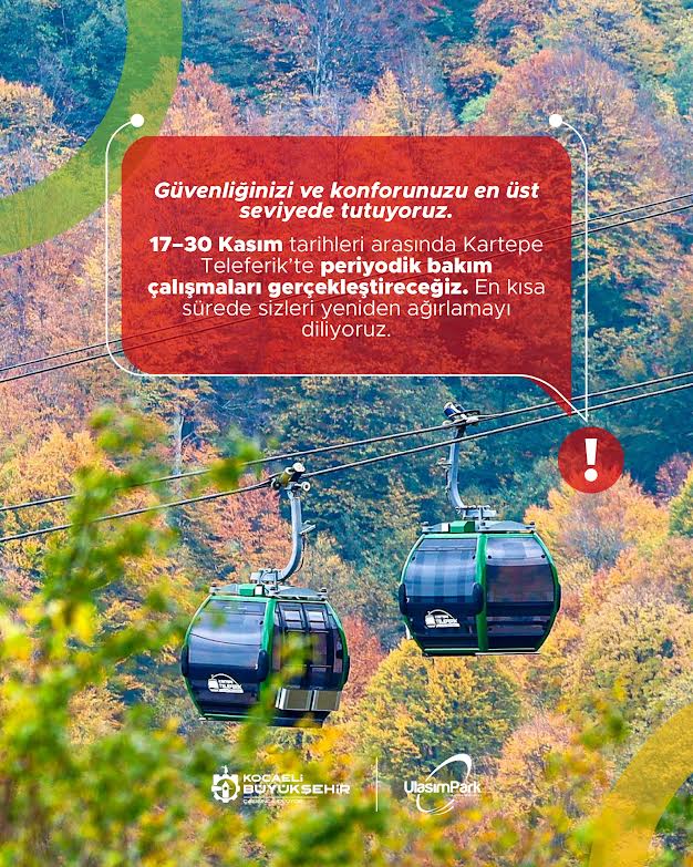 Teleferik Bakıma Giriyor