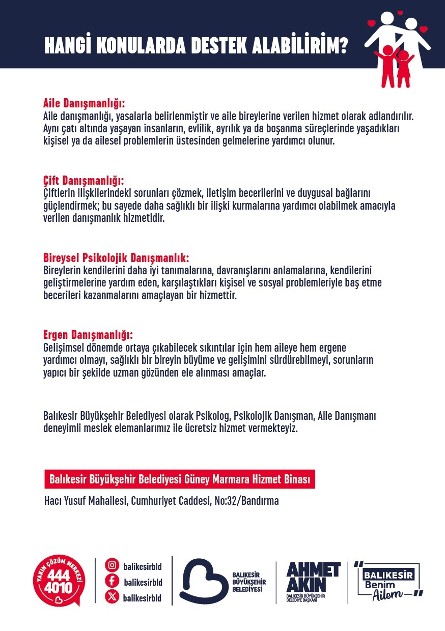 Büyükşehir Psikolojik Danışmanlık Hizmetiyle Halkın Yanında