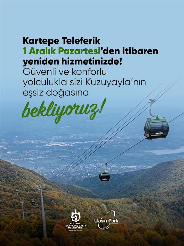 Kartepe Teleferik’te Bakım Çalışmaları Sona Erdi