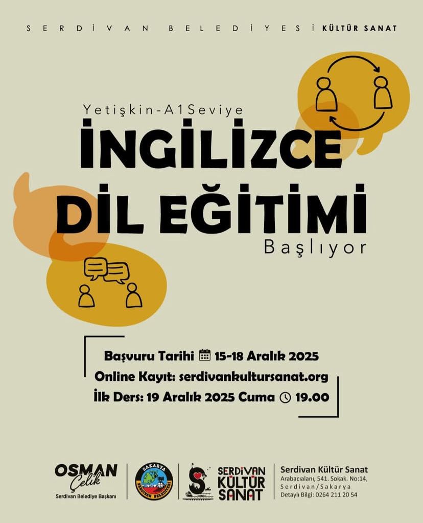Serdivan Kültür Sanat’ta İngilizce Dil Eğitimi Başlıyor