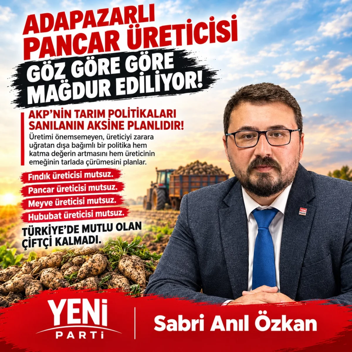 Adapazarlı Pancar Üreticisi Göz Göre Göre Mağdur Ediliyor