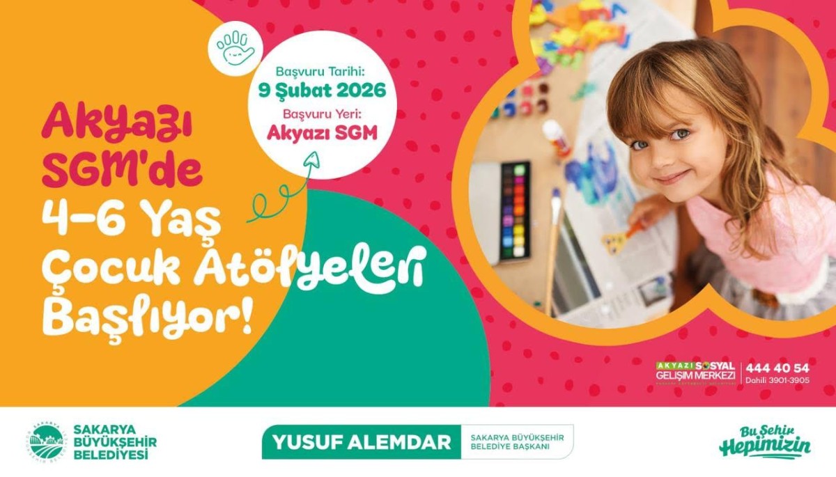 Akyazı SGM’de 4-6 Yaş Çocuk Atölyeleri Başlıyor