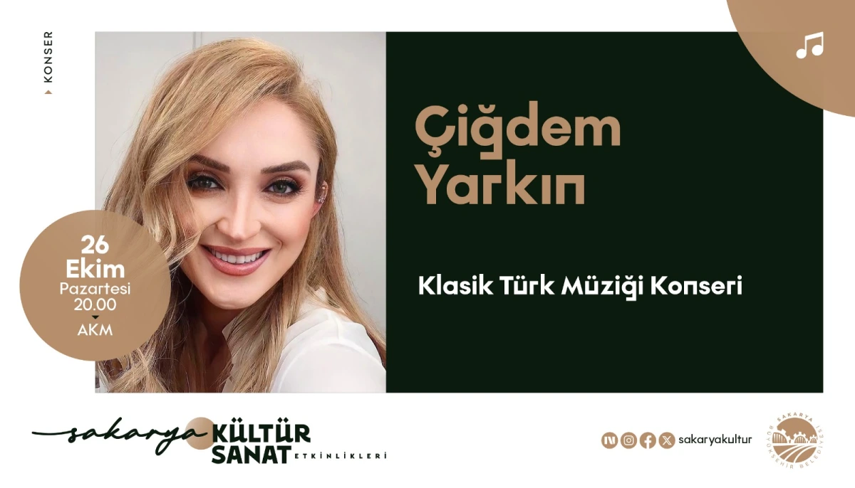 Ekim takvimi yeni haftaya Çiğdem Yarkın
konseriyle başlıyor